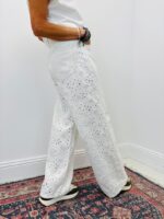 Pantalon En Toile De Jean Avec Broderie Anglaise – Image 2