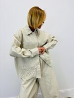 Veste En Toile De Jean Avec Détails Dentelle – Image 4