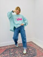 Jean En Denim À Broderies Fleurs Multicolores – Image 4
