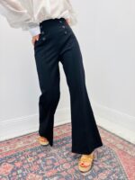 Pantalon À Pont Taille Haute Coupe Évasée – Image 6