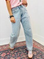 Jean Coupe Barrel Denim Clair