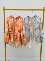 Blouse Fluide Imprimé Floral Col Noué Élégant – Image 5