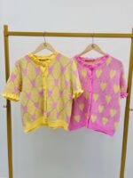 Gilet Manches Courtes Motifs Cœurs – Image 4