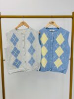 Gilet Motif Argyle Sans Manches – Image 5