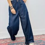 Pantalon Toile De Jean Coupe Palazzo