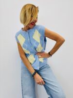 Gilet Motif Argyle Sans Manches – Image 3