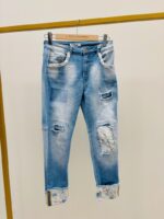 Jean Coupe Baggy Détails Fleurs Denim Bohème – Image 5