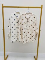 Chemise Motif Pois Avec Lavallière En Viscose Fluide – Image 3