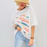 Tee-Shirt Oversize Imprimé Sardines