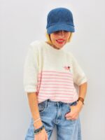Pull Maille Douce Rayures Rose Pastel – Image 5