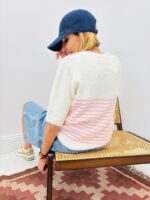 Pull Maille Douce Rayures Rose Pastel – Image 6