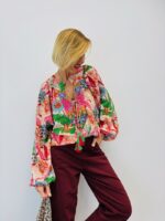 Blouse Col Perlé Imprimé Floral Intense - GOLD&SILVER – Image 4