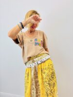 T-Shirt Coton Délavé Message Brodé - GOLD&SILVER – Image 2