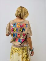T-Shirt Coton Délavé Message Brodé - GOLD&SILVER