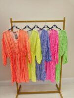 Robe Rayée Fluide Col V – Esprit Riviera Éclatant – Image 3