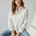 Chemise Brodée Col Volants Esprit Bohème