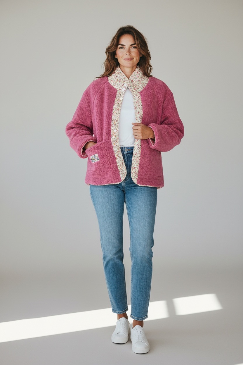 Photoroom_20260203_125109 Veste Réversible Fleurie Esprit Cocoon – Image 1