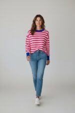 Pull Rayé En Maille Douce À Finitions Contrastées – Image 2