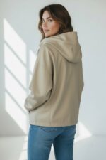 Veste À Capuche Smockée À La Taille