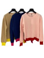 Pull Bicolore En Maille Douce À Finitions Contrastées – Image 5