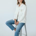 Veste Surchemise En Coton Broderie Fleur
