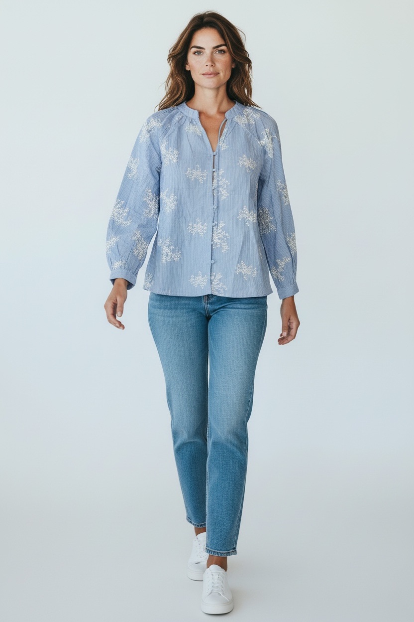 Photoroom_20260205_175736 Chemise Rayée En Coton Brodée – Image 1