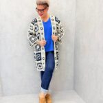 Veste Longue En Crochet Graphique Grande Taille