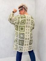 Veste Longue En Crochet Graphique Grande Taille – Image 5