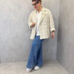 Veste Tailleur Texturée À Carreaux Tons Naturels – Grande Taille