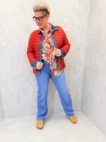 Veste matelassée bicolore esprit denim – Élégance casual & confort absolu – Image 4