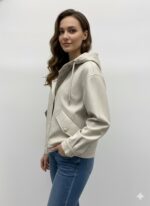 Veste À Capuche En Simili Cuir Doux